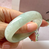 50.6mm A-Grade Light Green Jadeite Modern Oval Bangle No.151007