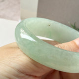50.6mm A-Grade Light Green Jadeite Modern Oval Bangle No.151007