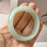 50.6mm A-Grade Light Green Jadeite Modern Oval Bangle No.151007
