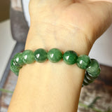 SOLD OUT: 10.5mm A-Grade Natural Imperial Green Jadeite Beaded Bracelet No.190229