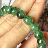 SOLD OUT: 10.5mm A-Grade Natural Imperial Green Jadeite Beaded Bracelet No.190229