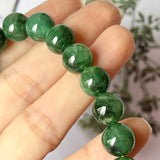 SOLD OUT: 10.5mm A-Grade Natural Imperial Green Jadeite Beaded Bracelet No.190229