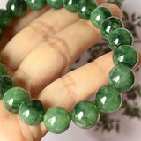 SOLD OUT: 10.5mm A-Grade Natural Imperial Green Jadeite Beaded Bracelet No.190229