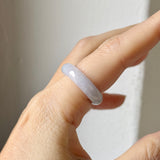 17mm A-Grade Natural Lilac Lavender Jadeite Ring Band No.162482