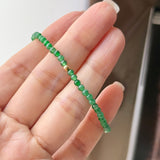 3mm Icy A-Grade Natural Imperial Green Jadeite Beaded Bracelet No.190486