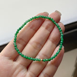 3mm Icy A-Grade Natural Imperial Green Jadeite Beaded Bracelet No.190486