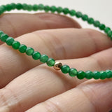3mm Icy A-Grade Natural Imperial Green Jadeite Beaded Bracelet No.190486