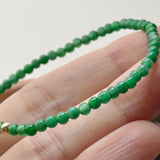 3mm Icy A-Grade Natural Imperial Green Jadeite Beaded Bracelet No.190486