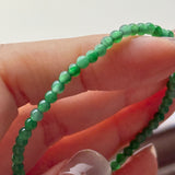 3mm Icy A-Grade Natural Imperial Green Jadeite Beaded Bracelet No.190486
