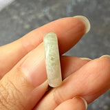 17.1mm A-Grade Natural Yellow White Jadeite Abacus Ring Band No.161899