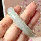 50.9mm A-Grade Natural Light Green Jadeite Modern Round Bangle No.152223