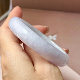 54.6mm A-Grade Natural Lavender Green Jadeite Modern Round Bangle No.152120
