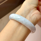 54.6mm A-Grade Natural Lavender Green Jadeite Modern Round Bangle No.152120