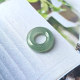 A-Grade Natural Bluish Green Jadeite Bagel on Infinity Silk Cord Bracelet No.190417