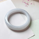 54.1mm A-Grade Natural Light Lavender Jadeite Modern Round Bangle No.152224