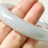 54.1mm A-Grade Natural Light Lavender Jadeite Modern Round Bangle No.152224