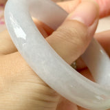 54.1mm A-Grade Natural Light Lavender Jadeite Modern Round Bangle No.152224