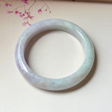 52.6mm A-Grade Natural Lavender Green Jadeite Modern Round Bangle No.152066
