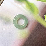 A-Grade Natural Bluish Green Jadeite Bagel on Infinity Silk Cord Bracelet No.190418