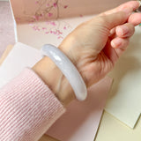 54.1mm A-Grade Natural Light Lavender Jadeite Modern Round Bangle No.152224