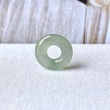 A-Grade Natural Bluish Green Jadeite Bagel on Infinity Silk Cord Bracelet No.190419