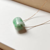 A-Grade Natural Moss On Snow Jadeite Barrel No.172436