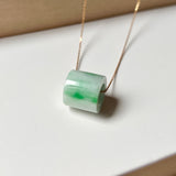 A-Grade Natural Moss On Snow Jadeite Barrel No.172436
