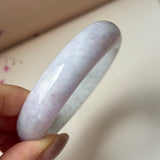 50.5mm A-Grade Natural Lavender Green Jadeite Modern Round Bangle No.152122