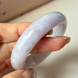 50.5mm A-Grade Natural Lavender Green Jadeite Modern Round Bangle No.152122