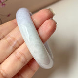 50.5mm A-Grade Natural Lavender Green Jadeite Modern Round Bangle No.152122