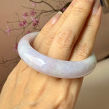 50.5mm A-Grade Natural Lavender Green Jadeite Modern Round Bangle No.152122
