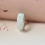 15mm A-Grade Natural White Jadeite Abacus Ring Band No.162545