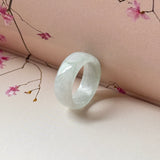 15mm A-Grade Natural White Jadeite Abacus Ring Band No.162545