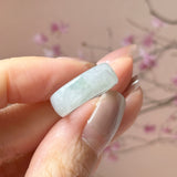 15mm A-Grade Natural White Jadeite Abacus Ring Band No.162545