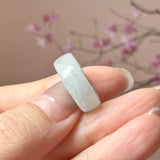 15mm A-Grade Natural White Jadeite Abacus Ring Band No.162545
