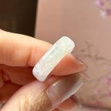18mm A-Grade Natural White Jadeite Abacus Ring Band No.162546