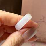 18mm A-Grade Natural White Jadeite Abacus Ring Band No.162546