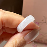 18mm A-Grade Natural White Jadeite Abacus Ring Band No.162546