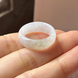18mm A-Grade Natural White Jadeite Abacus Ring Band No.162546