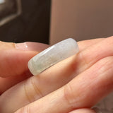 18mm A-Grade Natural White Jadeite Abacus Ring Band No.162546