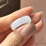 18mm A-Grade Natural White Jadeite Abacus Ring Band No.162546