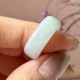 17mm A-Grade Natural Light Green Jadeite Abacus Ring Band No.162547