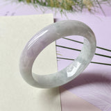 53.2mm A-Grade Natural Lavender Green Jadeite Modern Round Bangle No.152229