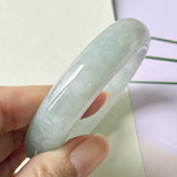 53.2mm A-Grade Natural Lavender Green Jadeite Modern Round Bangle No.152229