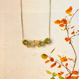 A-Grade Jadeite Osmanthus Floweres Necklace No.190488