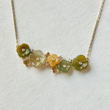A-Grade Jadeite Osmanthus Floweres Necklace No.190488