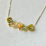 A-Grade Jadeite Osmanthus Floweres Necklace No.190488