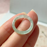 15.1mm A-Grade Natural Light Bluish Green Jadeite Slim Cut Ring Band No.162486