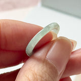15.1mm A-Grade Natural Light Bluish Green Jadeite Slim Cut Ring Band No.162486
