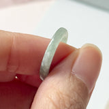 15.1mm A-Grade Natural Light Bluish Green Jadeite Slim Cut Ring Band No.162486